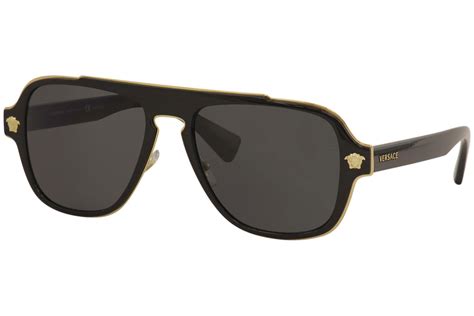 versace medusa charm ve 2199 men sunglasses - black mirrored|Medusa Retro Charm Sunglasses Black .